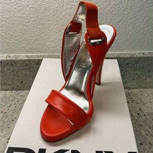 DKNY Orange Slingback High Heel Sandals